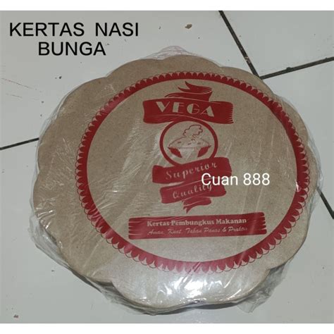 Jual Isi 250 Kertas Nasi Bunga Kertas Nasi Alas Piring Rotan 25cm