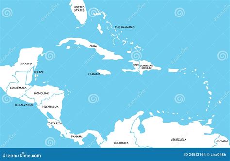 Map Of Caribbean Islands Stock Images - Image: 24553164