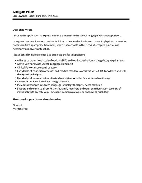 Slp Cover Letter Example Zerlena