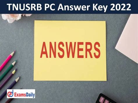 TNUSRB PC Answer Key 2022 PDF OUT Check Tamilnadu Grade 2 Police