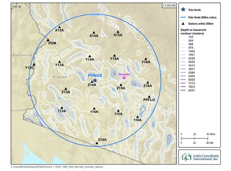 1 Seismograph locations near the PVNGS site. Base bedrock map is... | Download Scientific Diagram