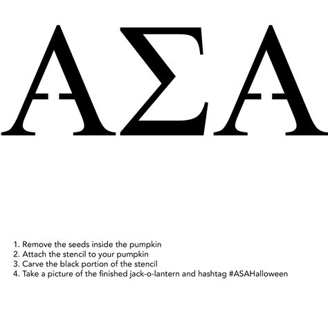 Alpha Sigma Alpha Letters Pumpkin Carving Stencil Pumpkin Carvings