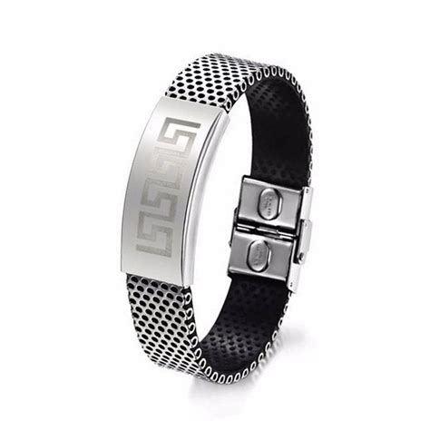 Pulseira Masculina Silicone Placa Em Aco Inox Casas Bahia