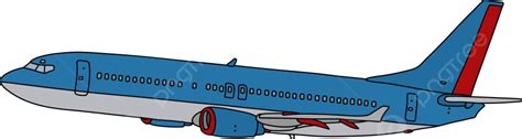 The Blue Jet Airliner Passenger Aircraft Cartoon Vector Passenger