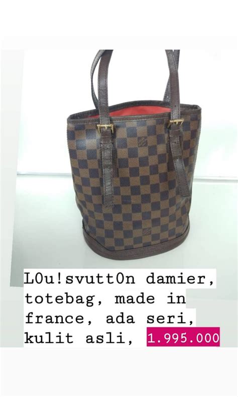 LV Damier Totebag Damier Made In France Ada No Seri Kulit Asli Mulus