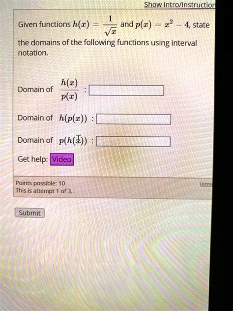 SOLVED Show Intro Lnstructio Given Functions H Z And P T 4 State