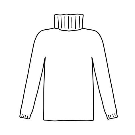 Vector hand drawn sweater doodle icon. Sketch outline illustration ...