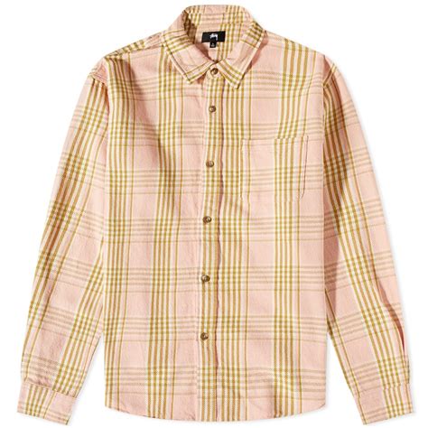 Stussy Laguna Plaid Shirt Pink End