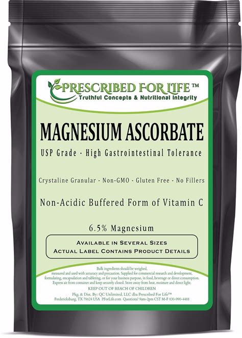 Magnesium Ascorbate Natural Usp Buffered Vitamin C Crystalline Powder 6 5 Mg 1