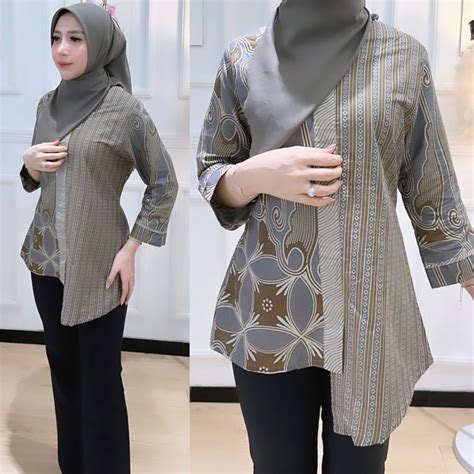 Jual Baju Batik Wanita Modern Monalisa Genes M L Xl Asli Pekalongan Shopee Indonesia