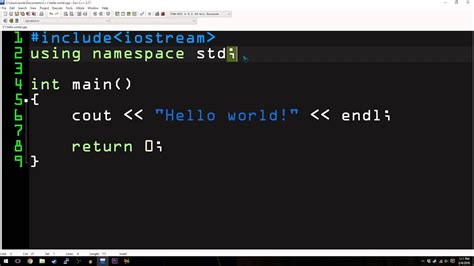 C Tutorial Hello World Youtube