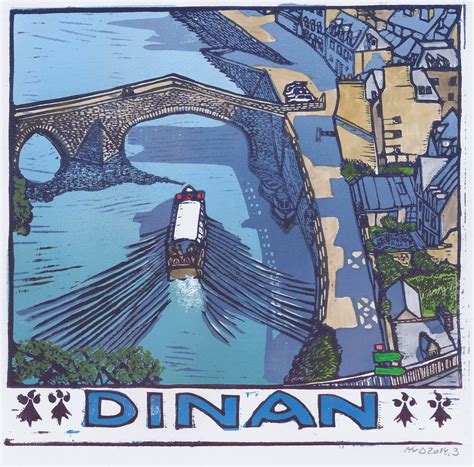 Dinan blaugrün 3 plate lino see hans bretagne blogspot de Flickr