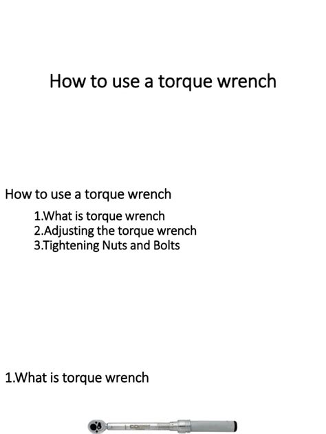 How To Use A Torque Wrench | PDF | Nut (Hardware) | Screw