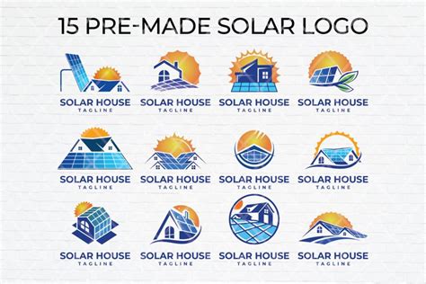 Sun Solar House Energy Logo Design Collection