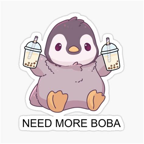 Paper Paper And Party Supplies Bubble Tea Penguin Sticker Cuteboba