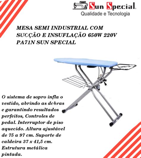 MESA SEMI INDUSTRIAL SUCÇÃO E INSUFLAÇÃO 650W 220V PA71N SUN