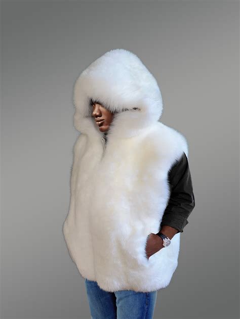 Fox Fur Vest With Hood To Elevate Ones Looks