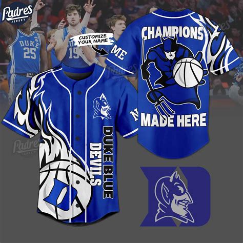 Custom Ncaa Basketball Duke Blue Devils Baseball Jersey Padres Jersey