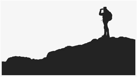 mountain hiker silhouette clipart