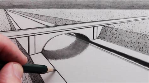 How To Draw A Bridge In Two Point Perspective Narrated Pencil Drawing