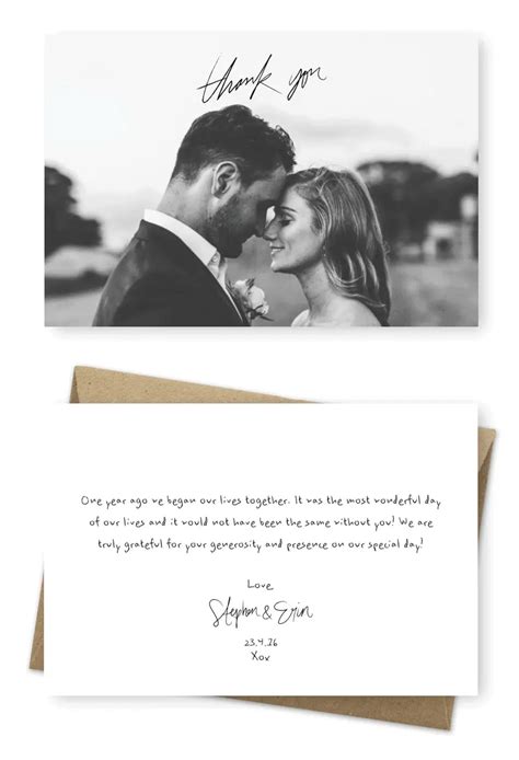 7 Wedding Thank You Cards Wording Samples From Bride And Groom