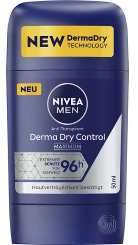 NIVEA Déodorant Anti Transpirant Homme Bille Derma Control 96H 50 ml