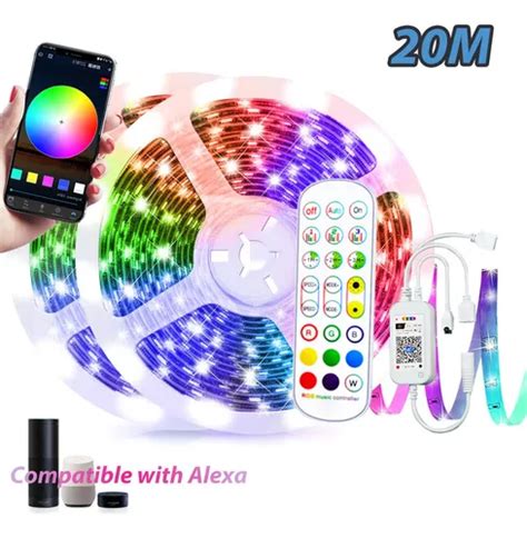 Tira Led Wifi Multicolor Rgb 5050 Rollo 20 Metros Para Alexa Cuotas