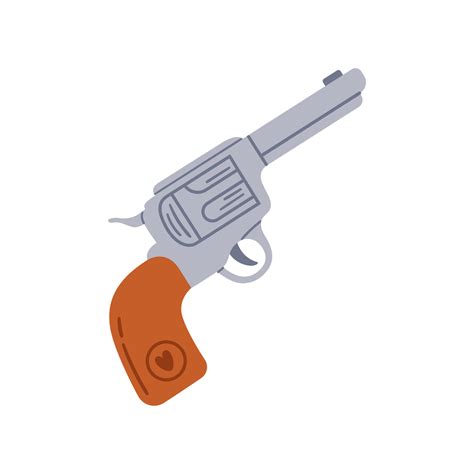 Cowboy revolver. Hand drawn illustration isolated on white background ...