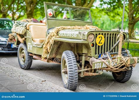 Restored Retro Jeep Willis During The American Vietnam War On The Sand ...