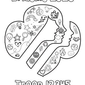 EDITABLE Girl Scout Trefoil Coloring Page 8x10 Edit & - Etsy