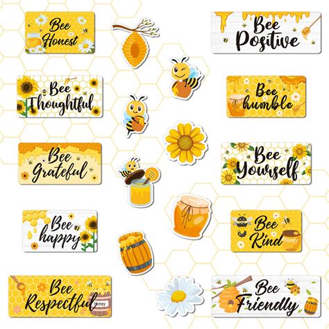 Buy Whaline 26pcs Bee Motivational Bulletin Board Inspirational Bumble Bee Cutouts Honey Bee