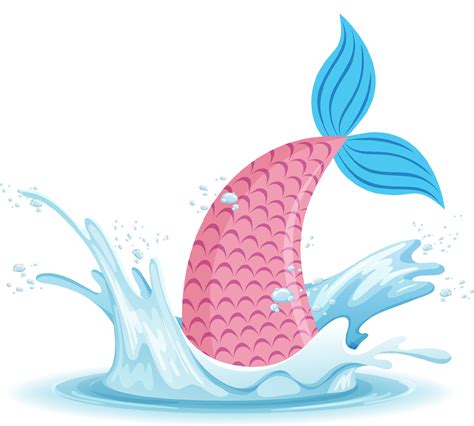 A Water Splash With Mermaid Tail On White Background 7011728 Vector Art At Vecteezy