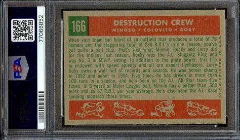 Topps Destruction Crew Psa Minnie Minoso Rocky Colavito L