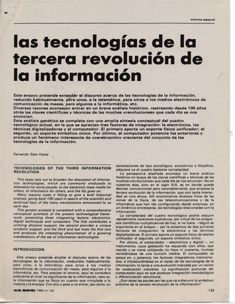 las tecnologías de la tercera revolución de la información