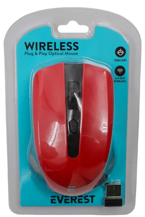 Everest Sm 537 Usb Kırmızı Kablosuz Mouse 2 4Ghz Kırtasiye Ofisi