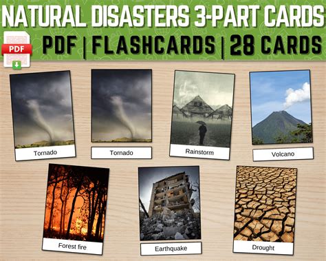 Printable Natural Disasters Flashcards Types Of Natural Disasters