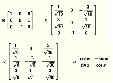 Orthogonal Matrices - Examples with Solutions