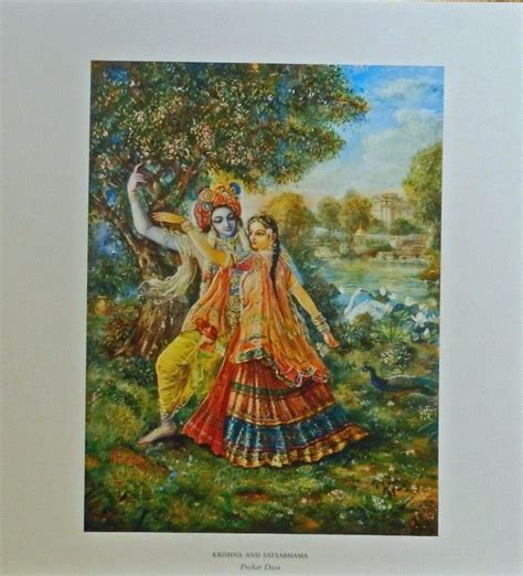 Krishna And Satyabhama By Artist Puskar Dasa Sacred Art Krishna