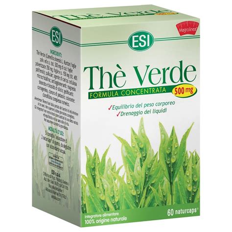 Esi The Verde Concentrato 60 Capsule 500mg Drenante E Dimagrante