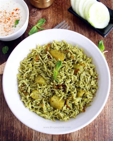 Mint Pulao Recipe ( Pudina Rice ) - Indian Recipes - Blogexplore