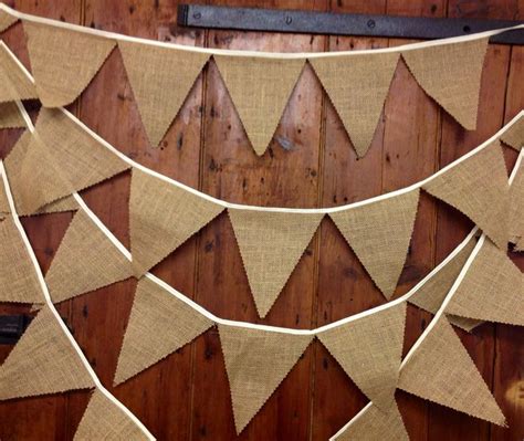 Rustic Burlap Wedding Bunting Banner Meters Natural High Etsy Uk