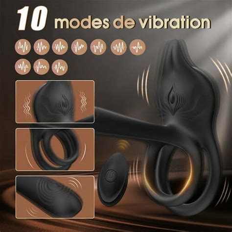 Vibrateur à anneau pénien 3 en 1 stimulateur de point G et clitoris à