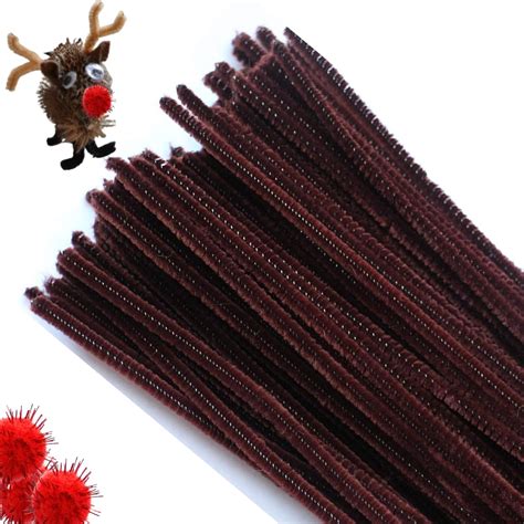 Kids B Crafty Brown Pipe Cleaners Chenille Stem 6mm X 30cm 12 Inches