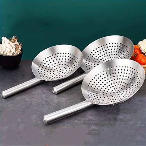 Kitchen Strainer Spoon, Stainless Steel Spider Strainer Skimmer Ladle ...