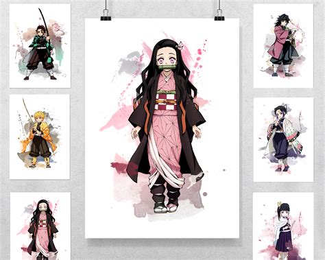 Demon Slayer Art Prints Wall Bedroom Decor Anime T Etsy