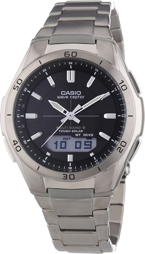 Casio WAVE CEPTOR Reloj Radiocontrolado Y Solar Caja De Titanio Y