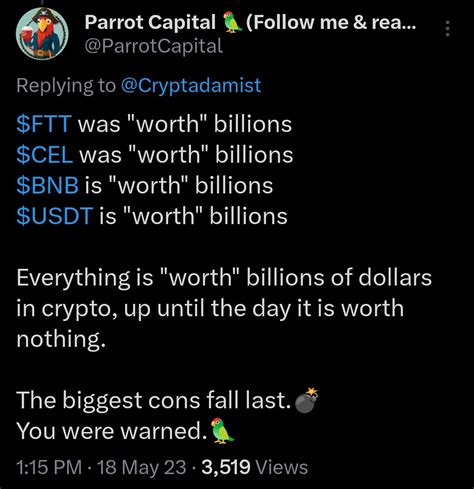 Parrot Capital Follow Me Read The Pinned On Twitter Too Bad