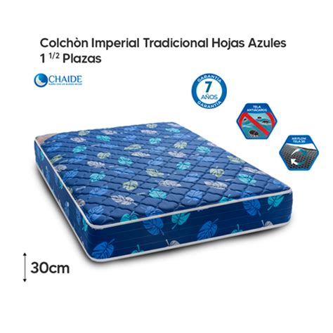 Colchon 1 5Plz CHAIDE Imperial Hoja Azul 105 190 30cm GA Electroamigo