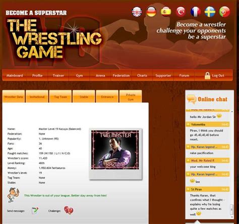 The Wrestling Game (TWG) - Online Games List