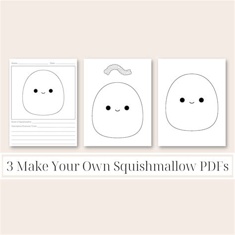 Make Your Own Squishmallows Coloring Page Template Pdfs Instant